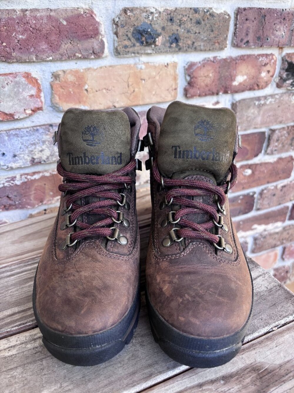 Timberland Euro Hiker Women’s US 7.5 M Leather Ankle Hiking Boots Brown 95310